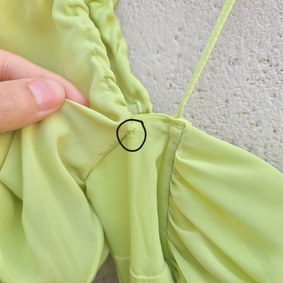 House of CB | Baby Halter Long Sleeve Minidress in Lime Size Small Flawed - Picture 6 of 16